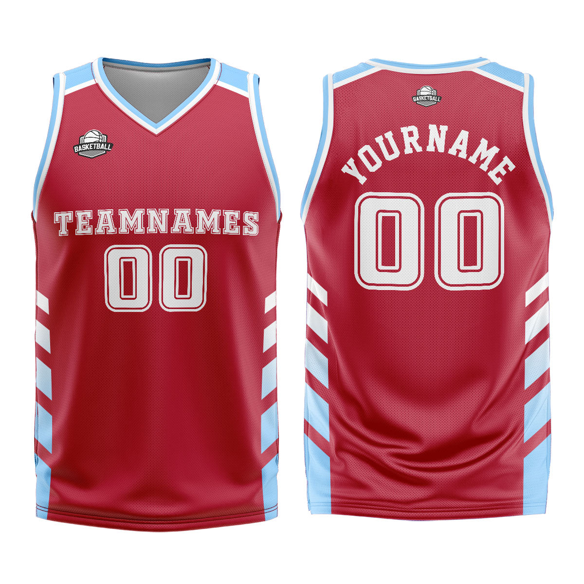 Custom Red Blue Basketball Jersey Uniform Suit Printed Your Logo Name Number