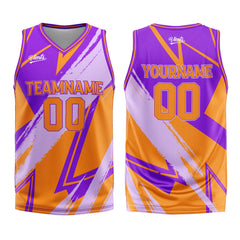 Custom Purple Orange Basketball Jersey Uniform Suit Printed Your Logo Name Number