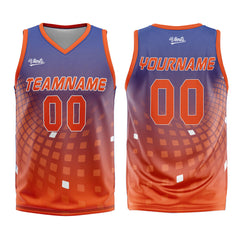 Custom Blue Orange Basketball Jersey Uniform Suit Printed Your Logo Name Number