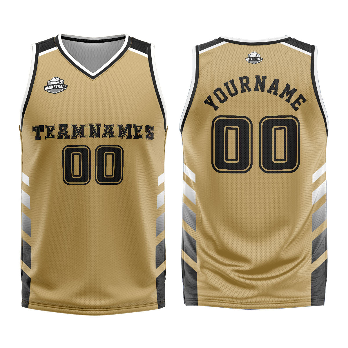 Custom Brown Black Basketball Jersey Uniform Suit Printed Your Logo Name Number
