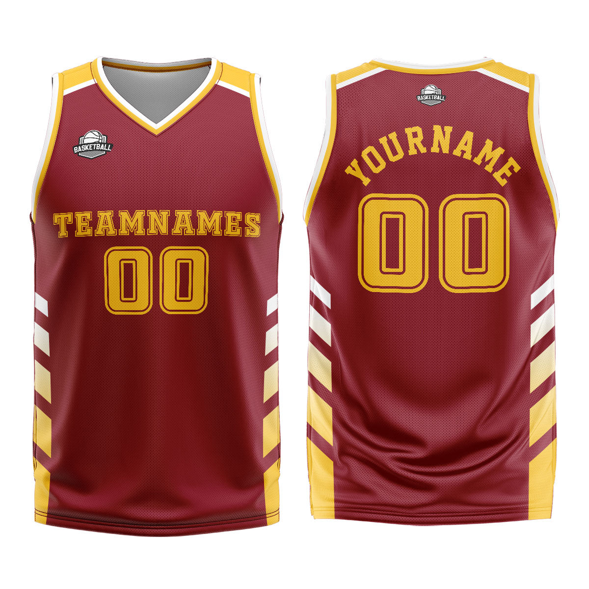 Custom Red Yellow Basketball Jersey Uniform Suit Printed Your Logo Name Number