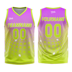 Custom Light Purple Green Basketball Jersey Uniform Suit Printed Your Logo Name Number