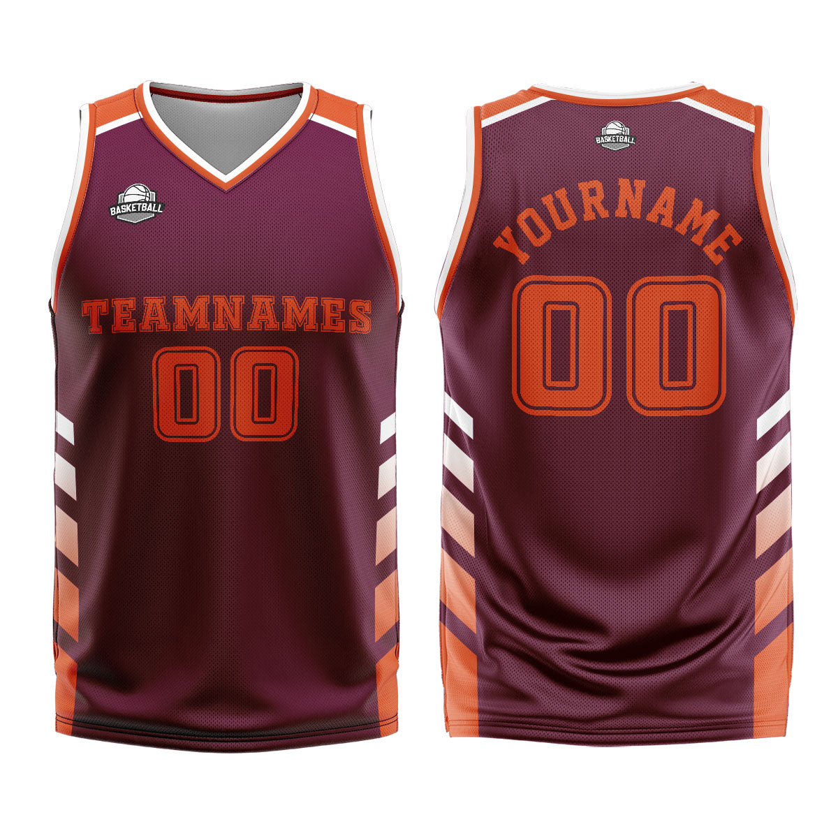 Custom Red Orange Basketball Jersey Uniform Suit Printed Your Logo Name Number