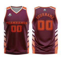 Custom Red Orange Basketball Jersey Uniform Suit Printed Your Logo Name Number