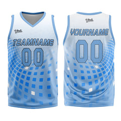Custom White Blue Basketball Jersey Uniform Suit Printed Your Logo Name Number