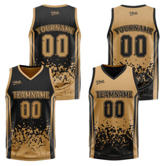 Custom Brown Balck Reversible Basketball Suit for Adults and Kids Personalized Jersey