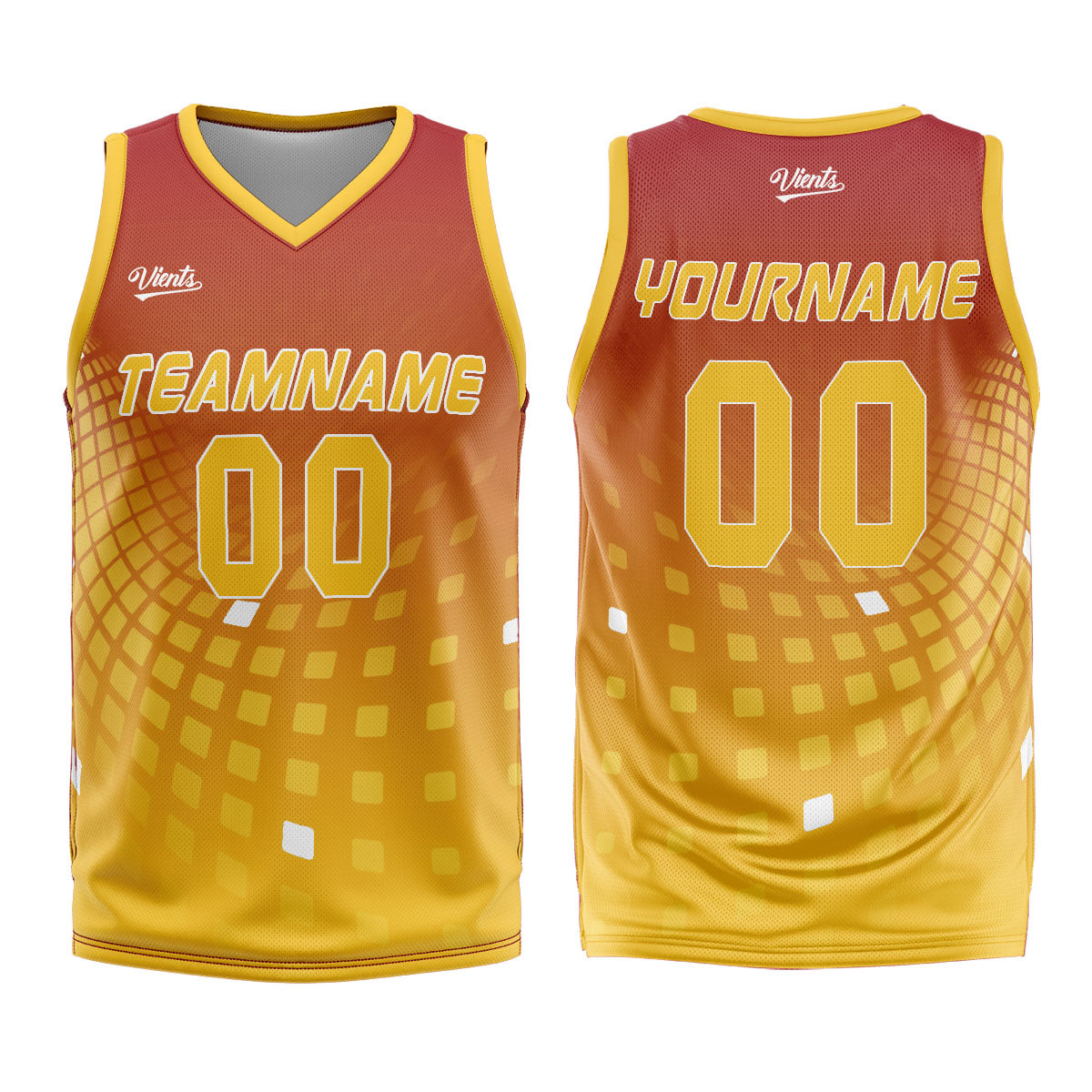 Custom Red Yellow Basketball Jersey Uniform Suit Printed Your Logo Name Number