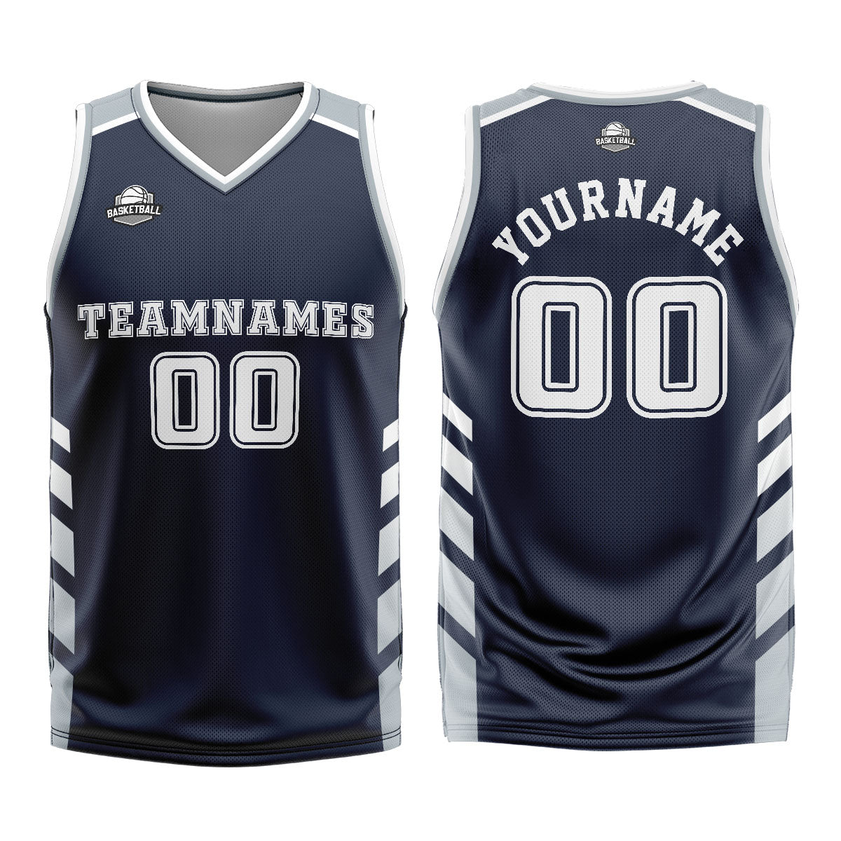 Custom Navy Grey Basketball Jersey Uniform Suit Printed Your Logo Name Number