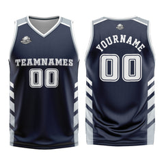 Custom Navy Grey Basketball Jersey Uniform Suit Printed Your Logo Name Number