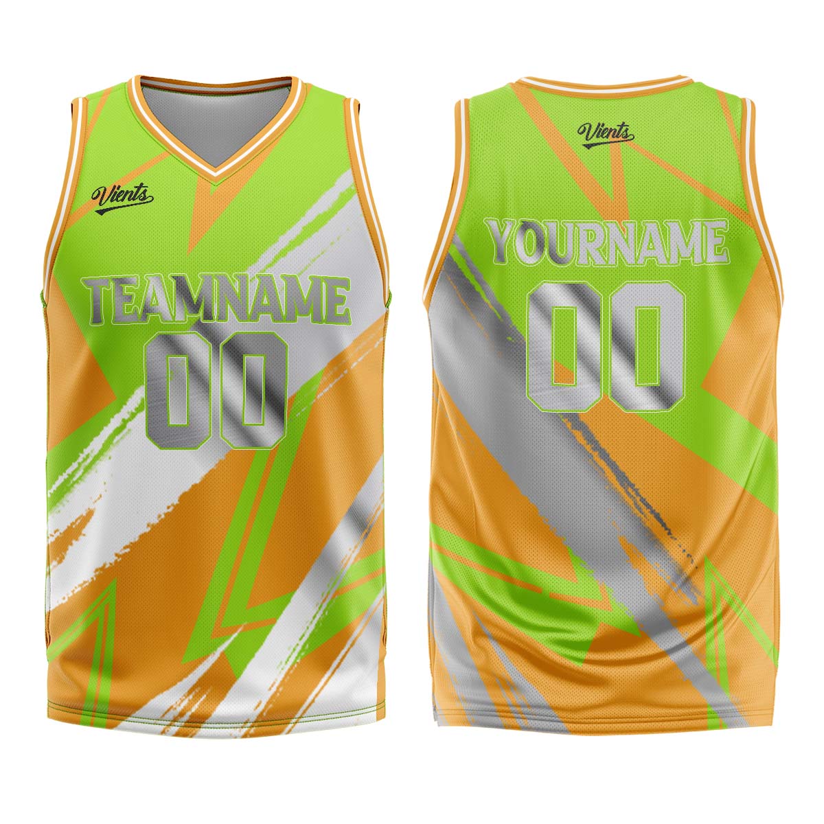Custom Green Orange Grey Basketball Jersey Uniform Suit Printed Your Logo Name Number