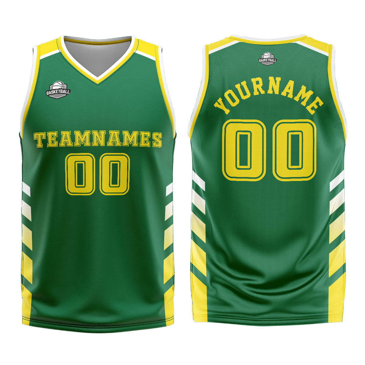 Custom Green Yellow Basketball Jersey Uniform Suit Printed Your Logo Name Number