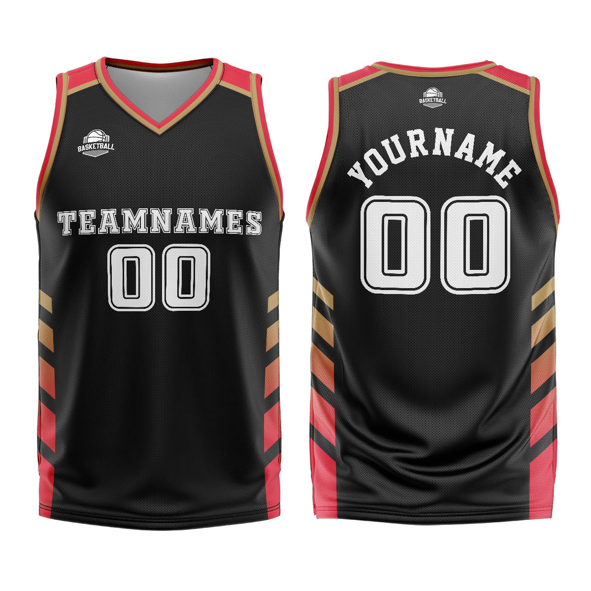 Custom Black Red Basketball Jersey Uniform Suit Printed Your Logo Name Number