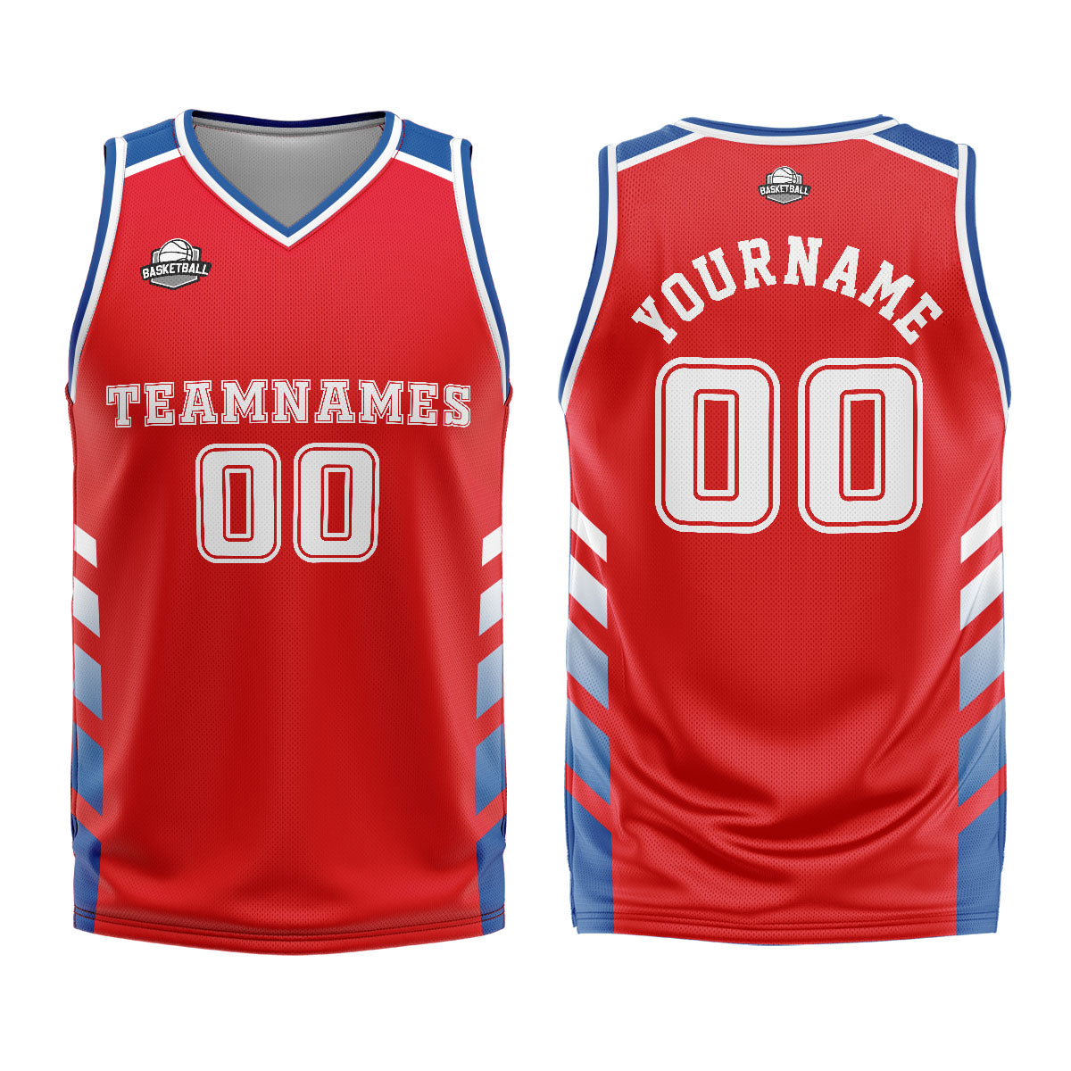 Custom Red Blue Basketball Jersey Uniform Suit Printed Your Logo Name Number