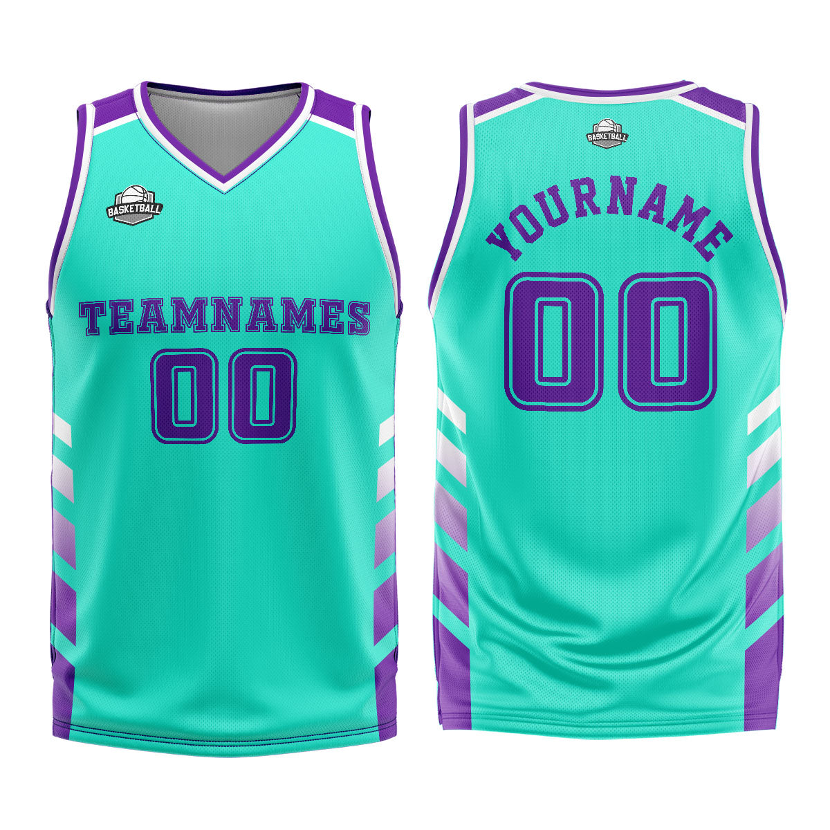 Custom Cyan Purple Basketball Jersey Uniform Suit Printed Your Logo Name Number