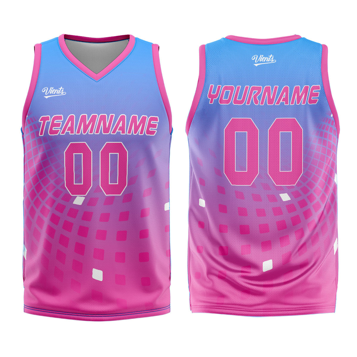 Custom Blue Pink Basketball Jersey Uniform Suit Printed Your Logo Name Number
