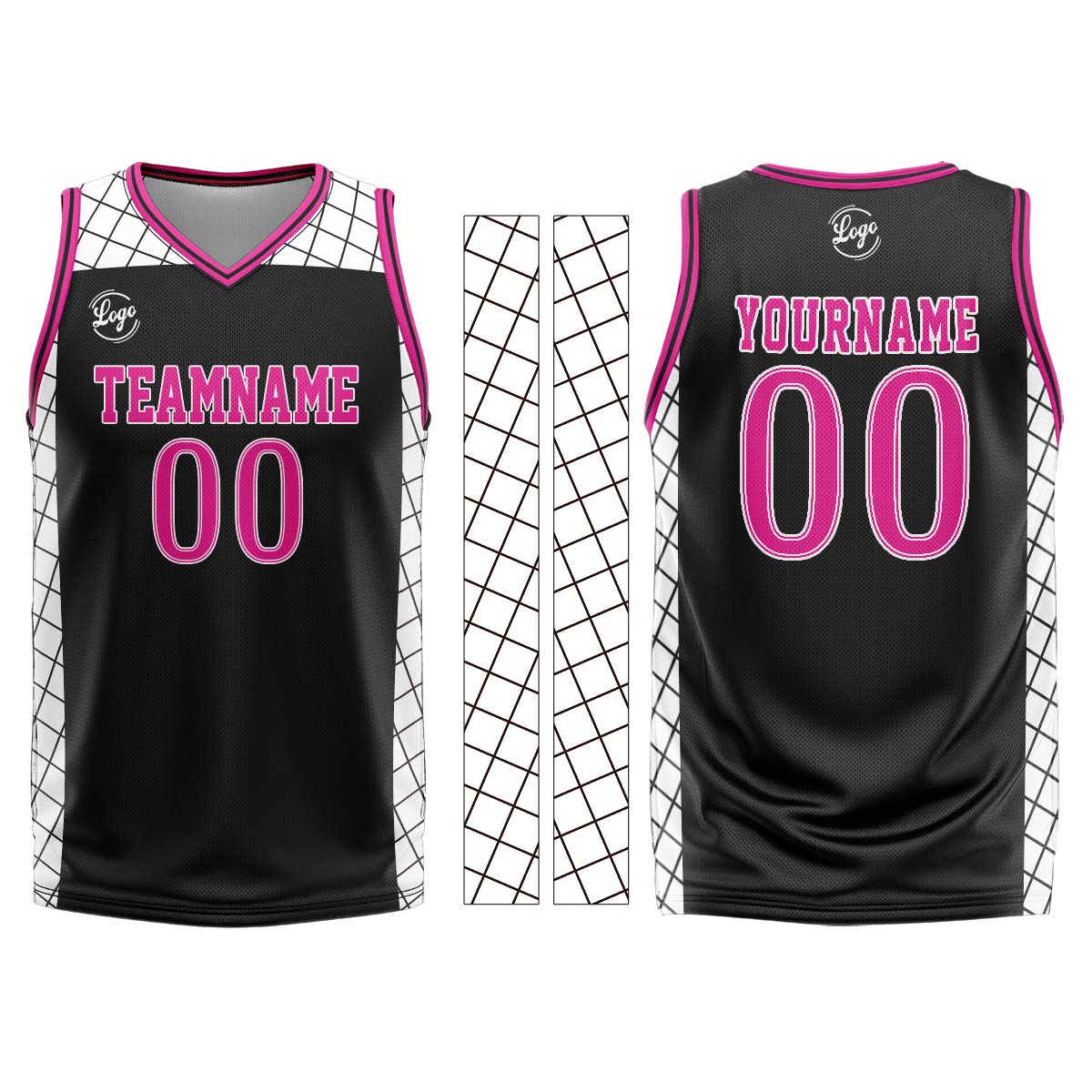 Custom Black Pink Basketball Jersey Uniform Suit Printed Your Logo Name Number