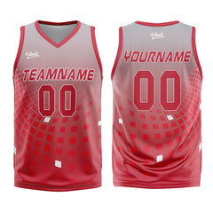 Custom Grey Red Basketball Jersey Uniform Suit Printed Your Logo Name Number