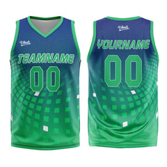 Custom Navy Green Basketball Jersey Uniform Suit Printed Your Logo Name Number