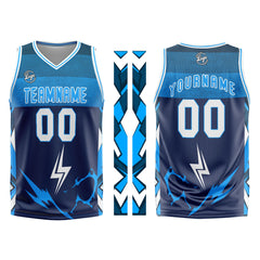 Custom Navy Blue Basketball Jersey Uniform Suit Printed Your Logo Name Number