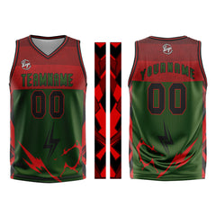 Custom Green Red Basketball Jersey Uniform Suit Printed Your Logo Name Number