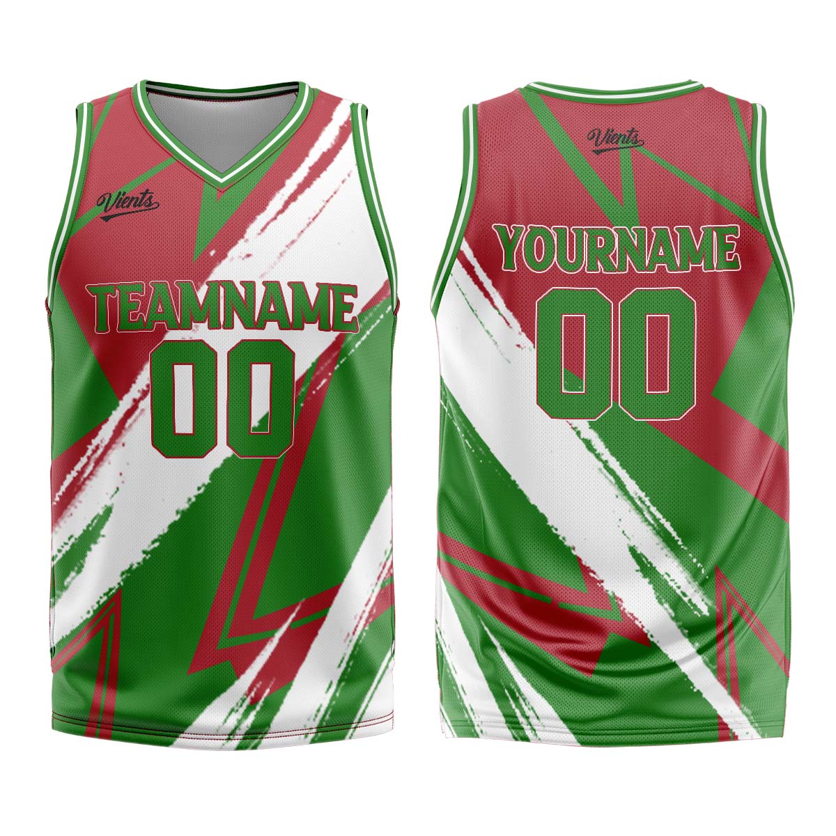 Custom Red Green Basketball Jersey Uniform Suit Printed Your Logo Name Number
