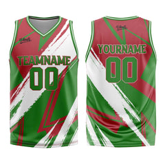 Custom Red Green Basketball Jersey Uniform Suit Printed Your Logo Name Number