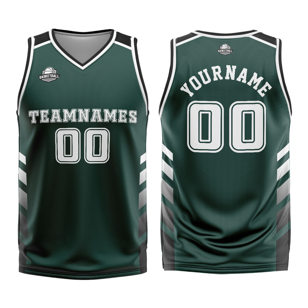 Custom Green White Basketball Jersey Uniform Suit Printed Your Logo Name Number