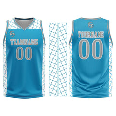 Custom Blue Grey Basketball Jersey Uniform Suit Printed Your Logo Name Number