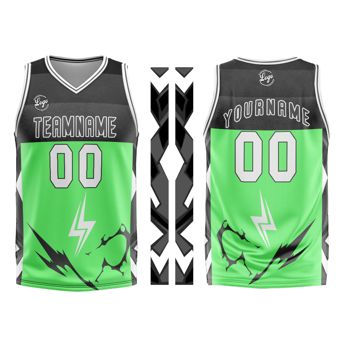Custom Green Grey Basketball Jersey Uniform Suit Printed Your Logo Name Number