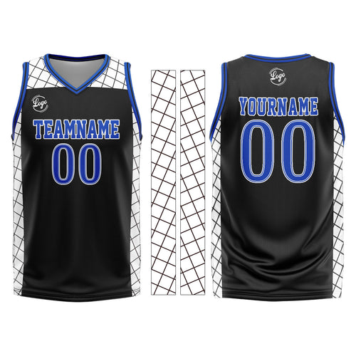 Custom Black Blue Basketball Jersey Uniform Suit Printed Your Logo Name Number