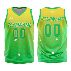 Custom Yellow Green Basketball Jersey Uniform Suit Printed Your Logo Name Number
