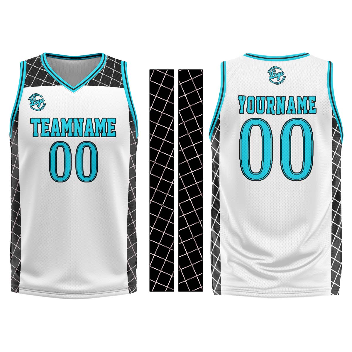 Custom White Black Blue Basketball Jersey Uniform Suit Printed Your Logo Name Number