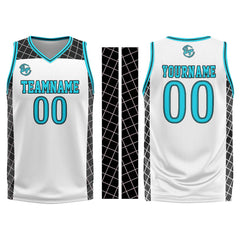 Custom White Black Blue Basketball Jersey Uniform Suit Printed Your Logo Name Number