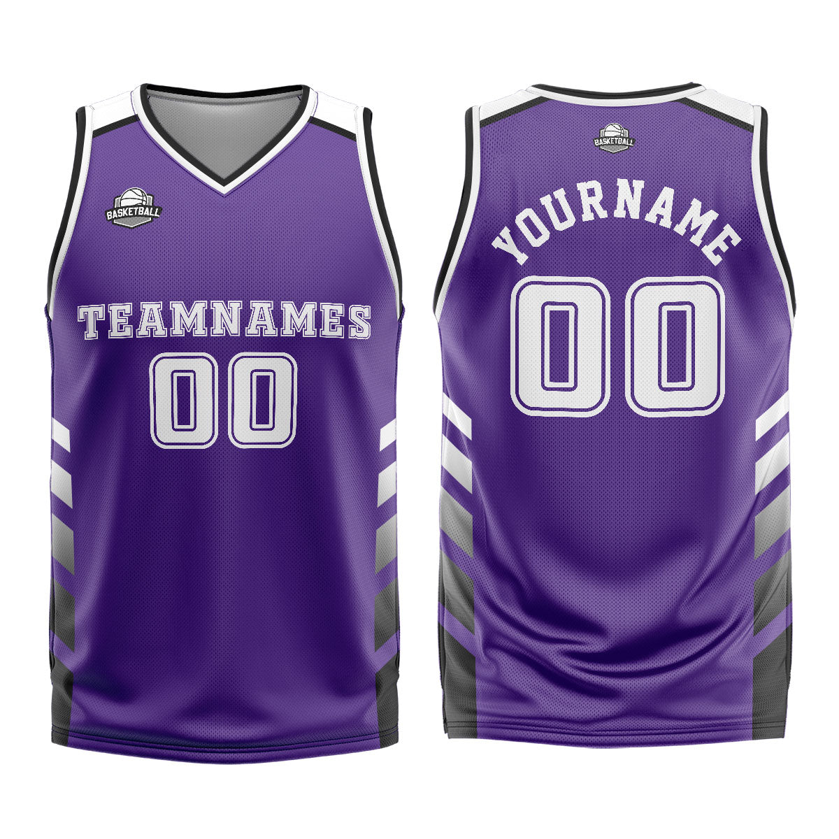 Custom Purple White Basketball Jersey Uniform Suit Printed Your Logo Name Number