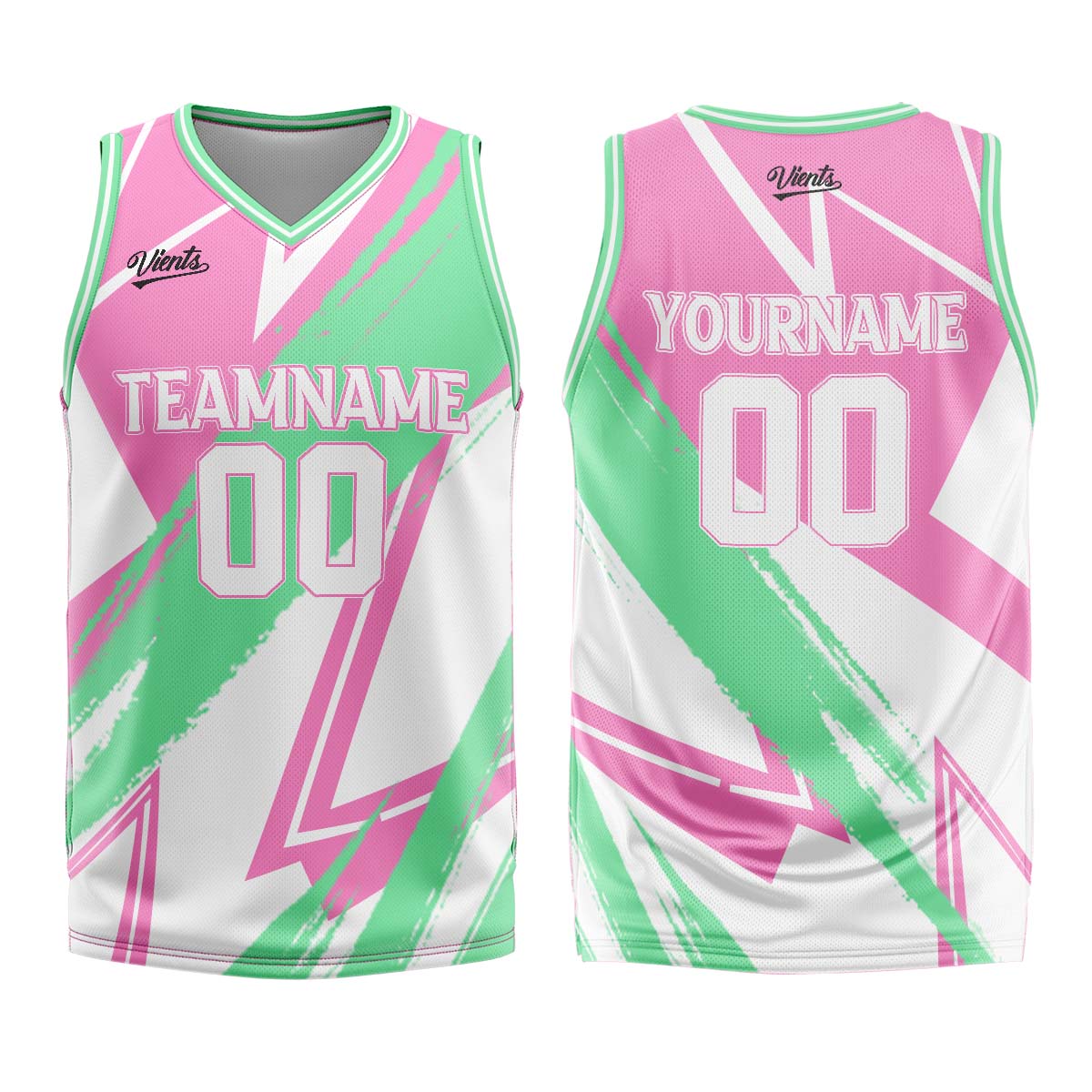 Custom Pink Green Basketball Jersey Uniform Suit Printed Your Logo Name Number
