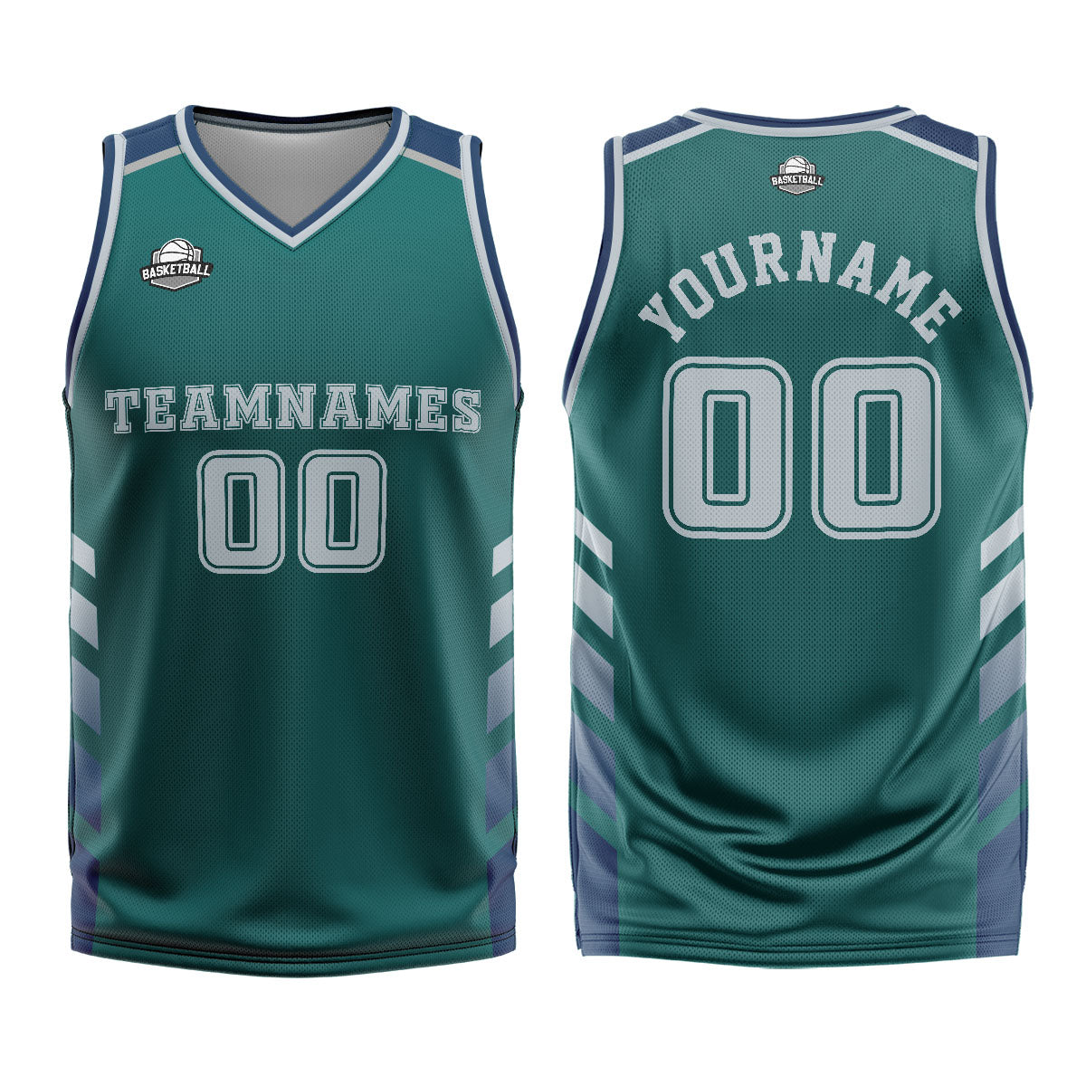 Custom Green Blue Basketball Jersey Uniform Suit Printed Your Logo Name Number