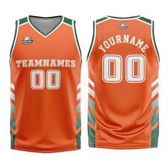 Custom Orange Green Basketball Jersey Uniform Suit Printed Your Logo Name Number