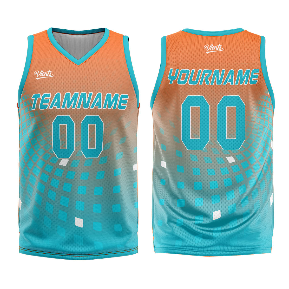 Custom Orange Cyan Basketball Jersey Uniform Suit Printed Your Logo Name Number