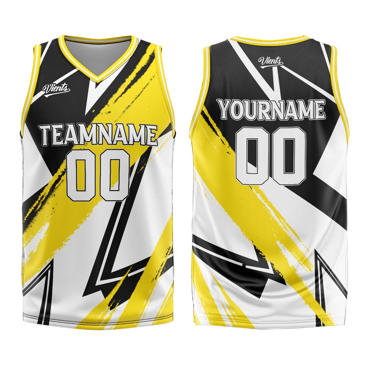 Custom Black Yellow Basketball Jersey Uniform Suit Printed Your Logo Name Number