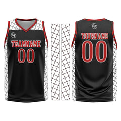 Custom Black Red Basketball Jersey Uniform Suit Printed Your Logo Name Number