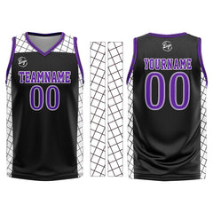 Custom Black Purple Basketball Jersey Uniform Suit Printed Your Logo Name Number