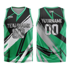 Custom Black Green Grey Basketball Jersey Uniform Suit Printed Your Logo Name Number