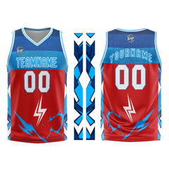 Custom Red Blue Basketball Jersey Uniform Suit Printed Your Logo Name Number