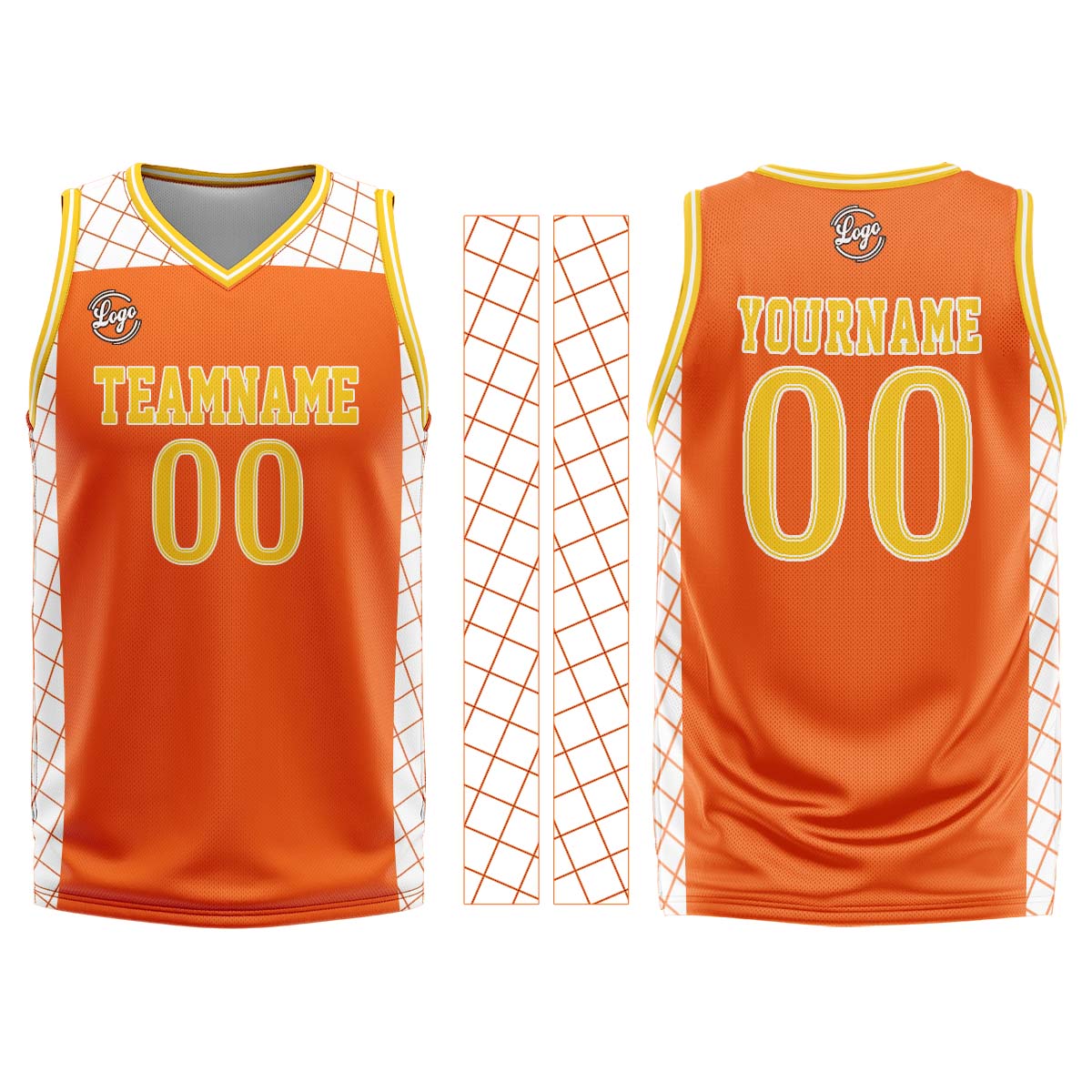 Custom Orange Yellow Basketball Jersey Uniform Suit Printed Your Logo Name Number