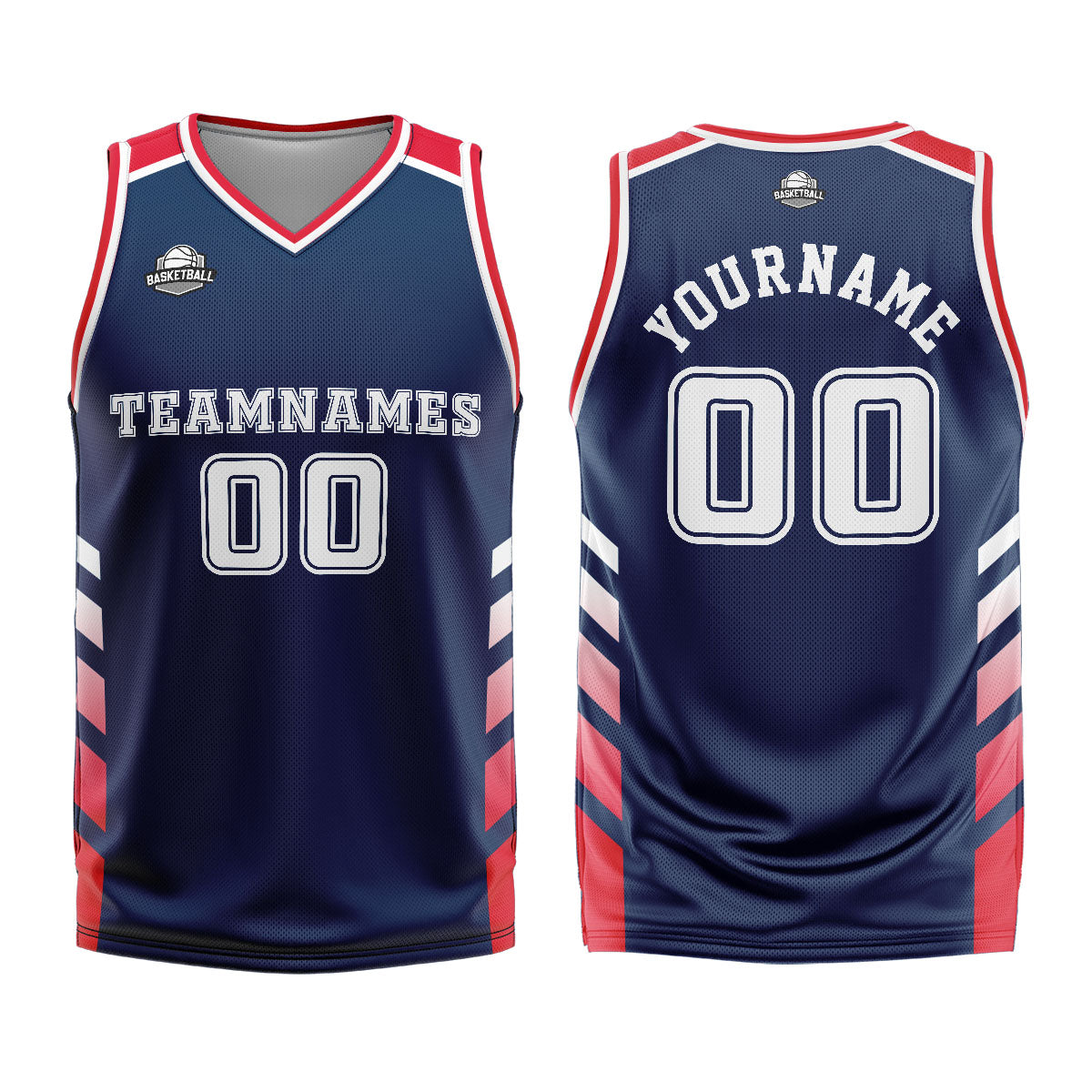 Custom Navy Red Basketball Jersey Uniform Suit Printed Your Logo Name Number