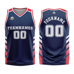 Custom Navy Red Basketball Jersey Uniform Suit Printed Your Logo Name Number