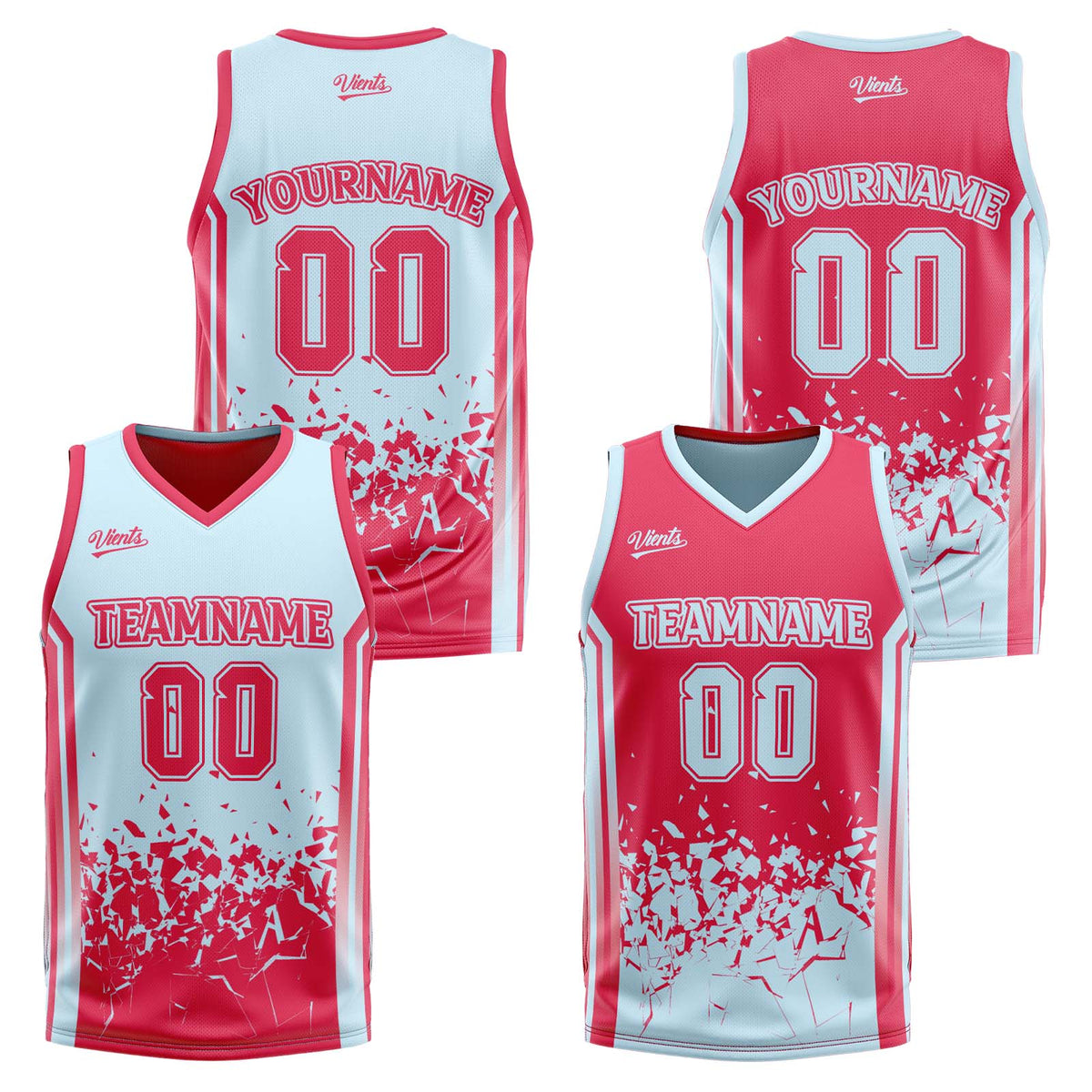 Custom Red Light Red Reversible Basketball Suit for Adults and Kids Personalized Jersey