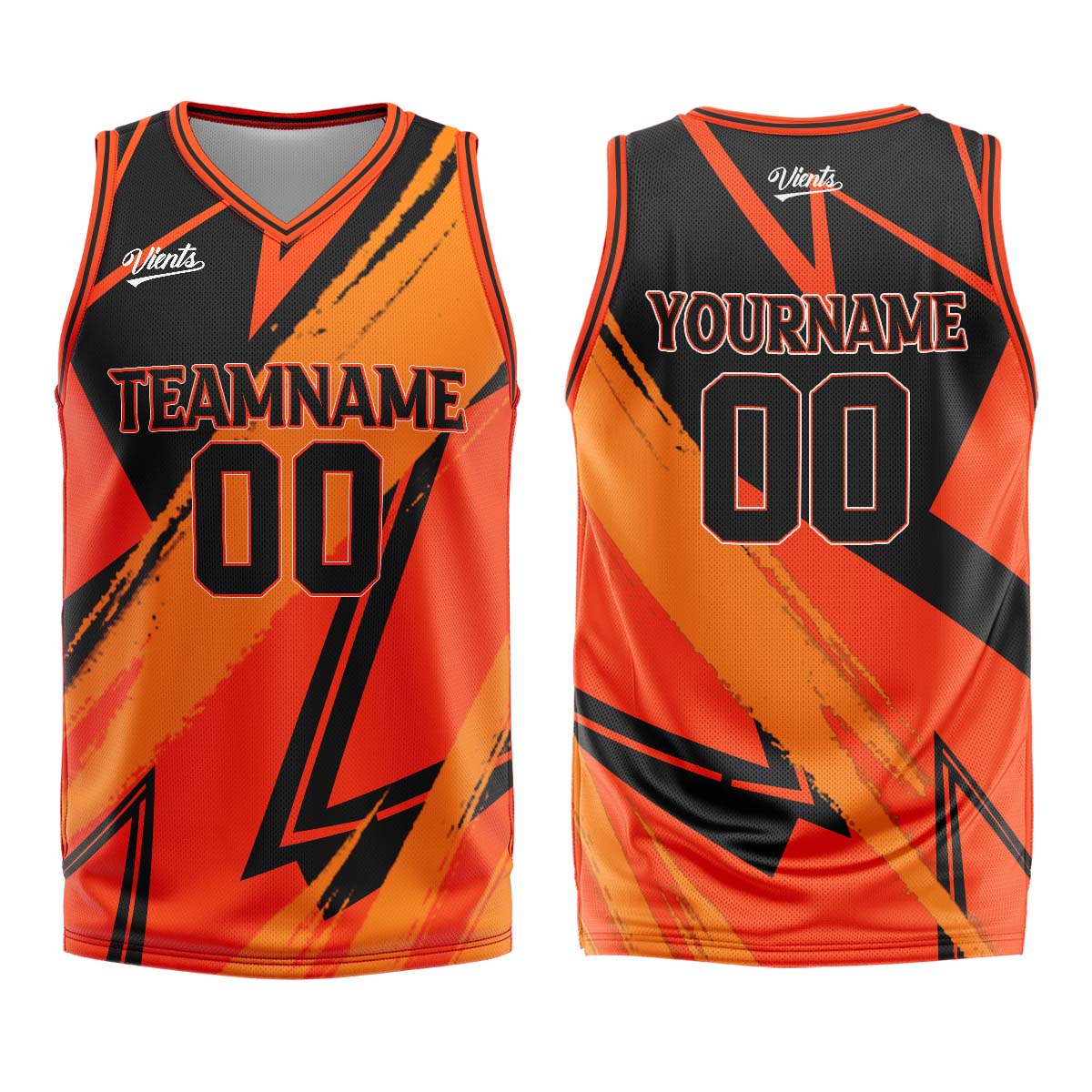 Custom Orange Black Basketball Jersey Uniform Suit Printed Your Logo Name Number