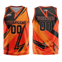 Custom Orange Black Basketball Jersey Uniform Suit Printed Your Logo Name Number