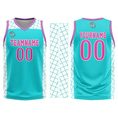 Custom Cyan Pink Basketball Jersey Uniform Suit Printed Your Logo Name Number